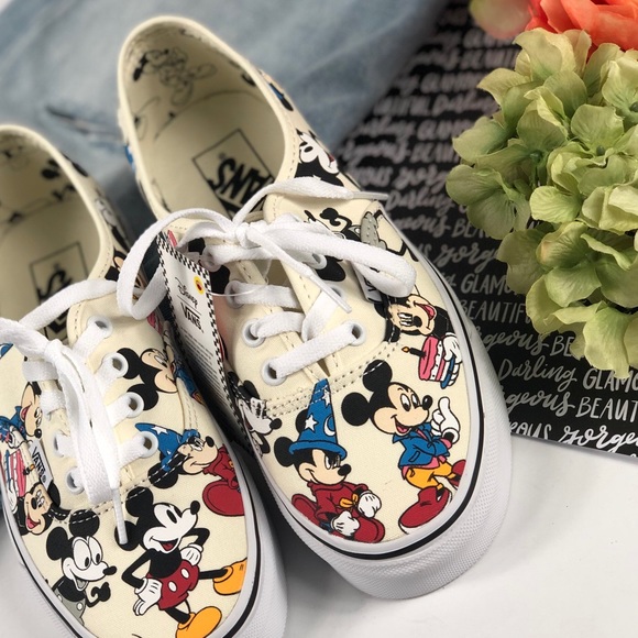 Vans Shoes - Vans Disney lace up 90th anniversary shoes white
